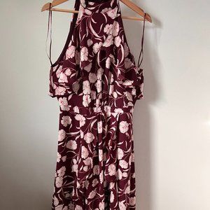 Lauren Conrad Runway Maxi Dress Burgundy/Flower
